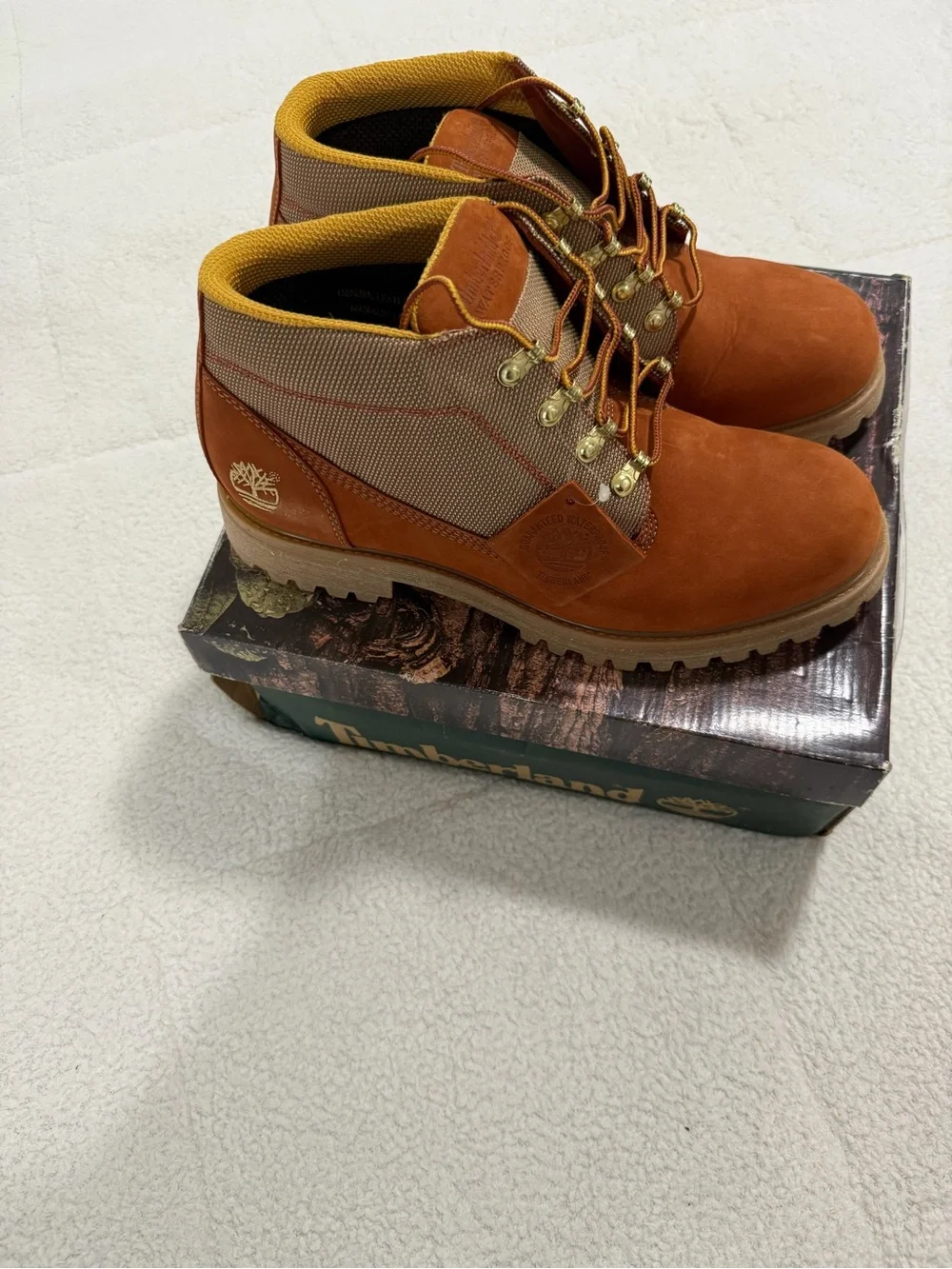Timberland Men's Orange-Brown Suede Work Boots